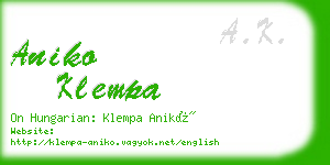 aniko klempa business card